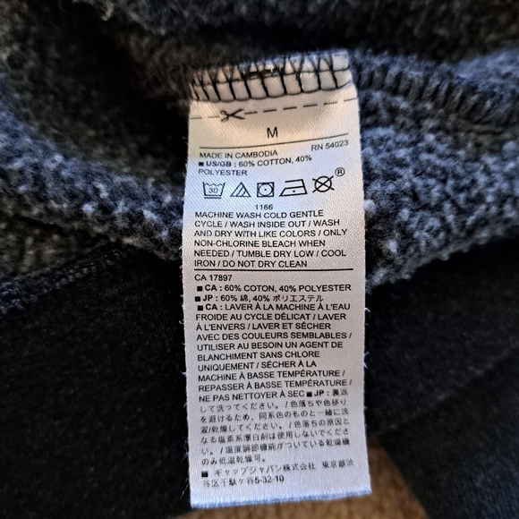 Banana Republic Factory Grey Hoodie Sweatshirt Men's Medium Unisex - Picture 6 of 8